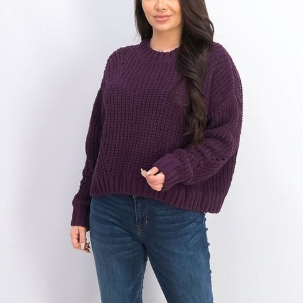 🎁 Wynter Pointelle Chenille Sweater